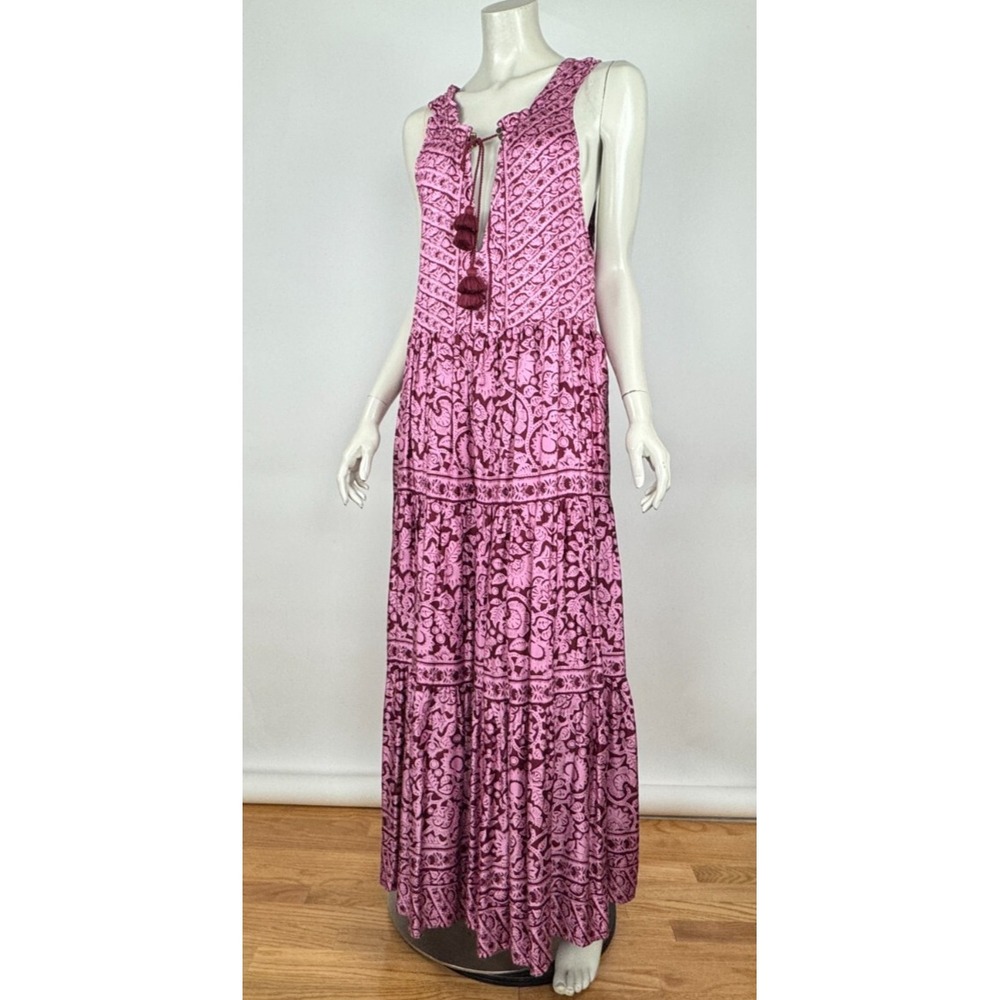 Omika Paola Maxi Dress Tanvi Berry Women M EUC Sleeveless Sun Bohemian Pockets - Picture 5 of 15